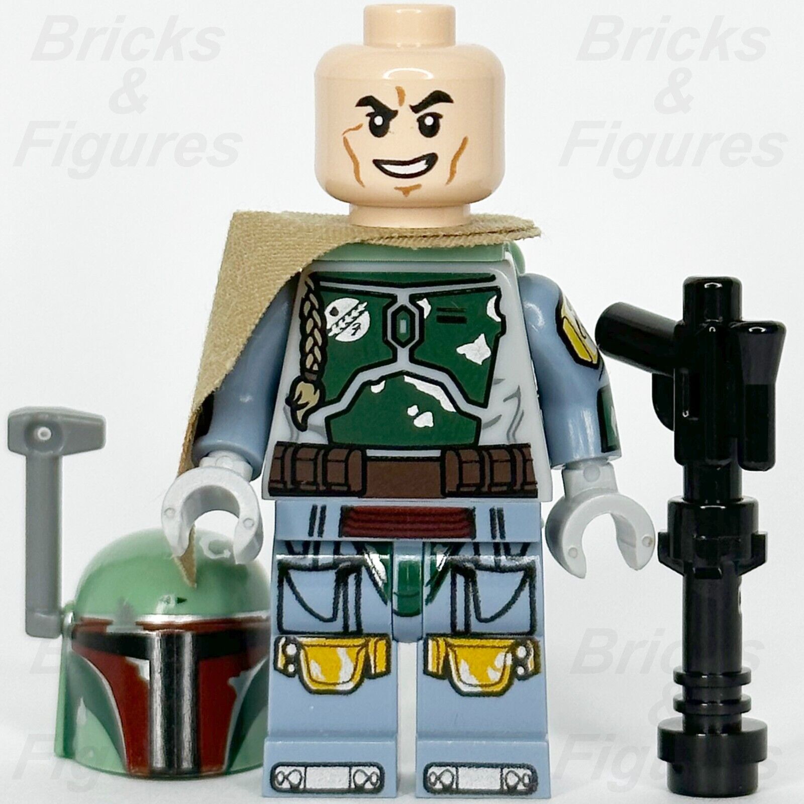 LEGO Star Wars Boba Fett Minifigure w/ Pauldron Cape Mandalorian 75060 sw0610