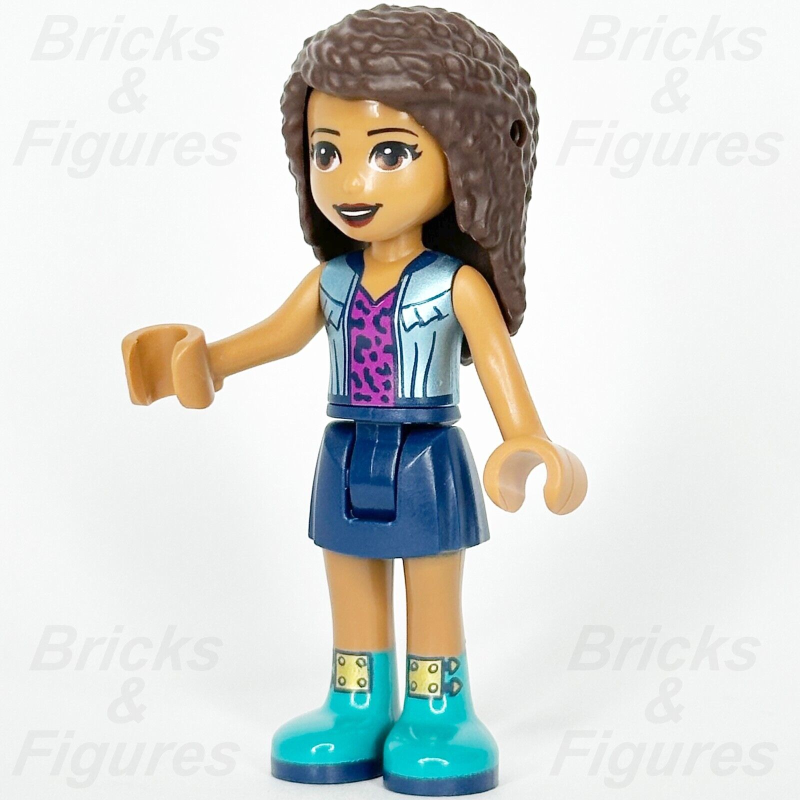 LEGO Friends Andrea Minifigure Dark Blue Skirt Jacket Over Top 41677 frnd456