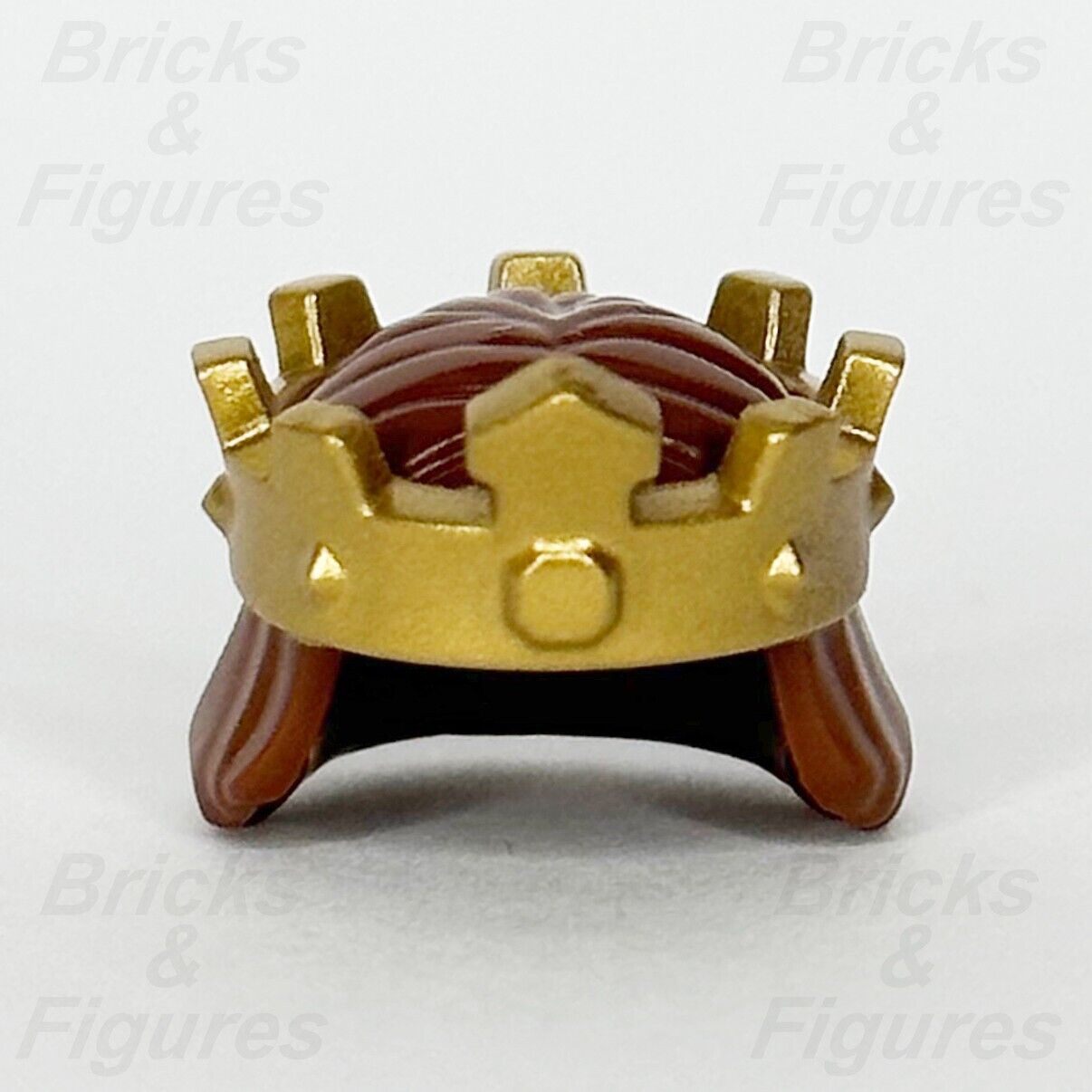 LEGO Castle Gold Crown with Reddish Brown Hair Minifigure Part 18835pb01 King 1