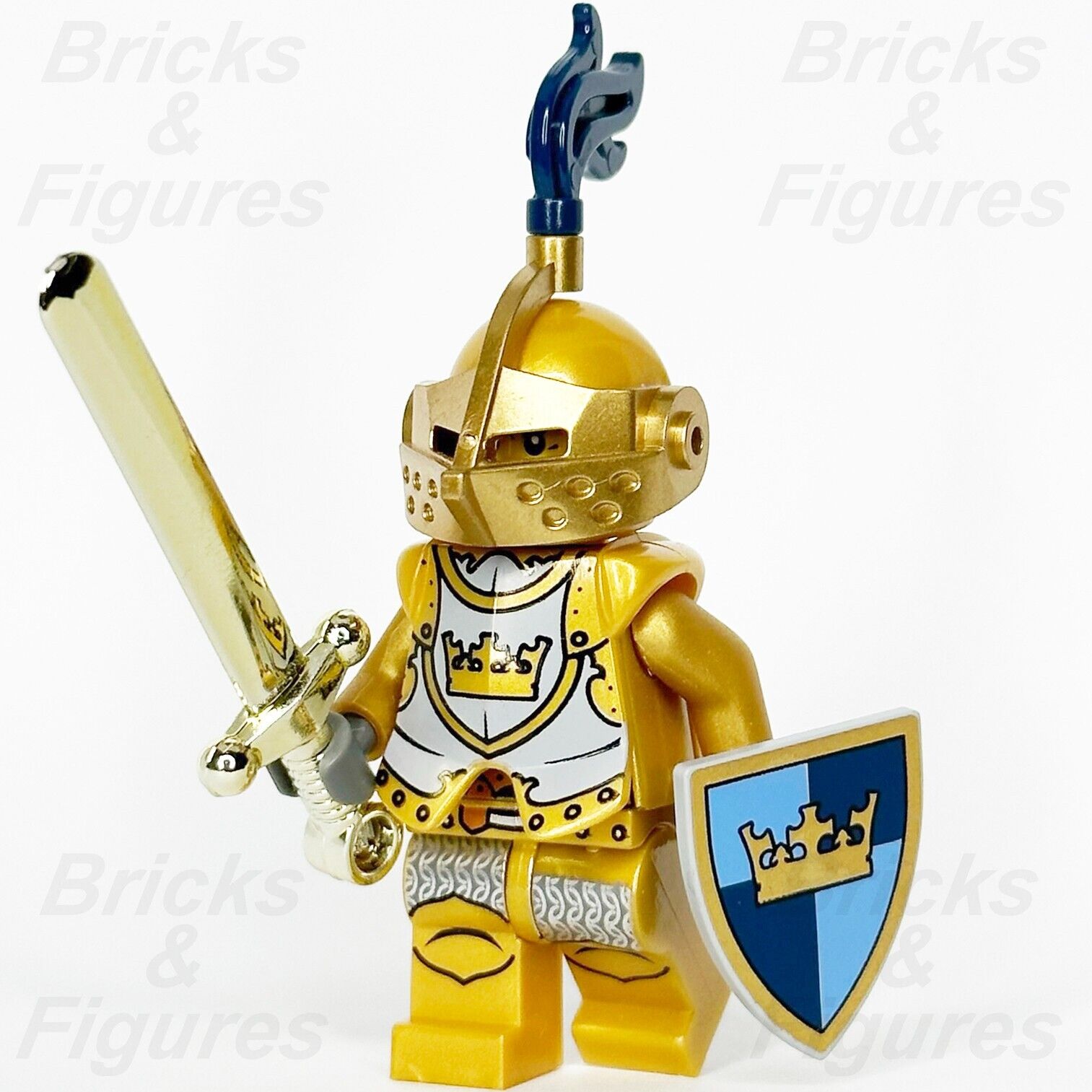 LEGO Castle Gold Knight Minifigure Fantasy Era Golden Minifig 7079 cas415 Crown 2