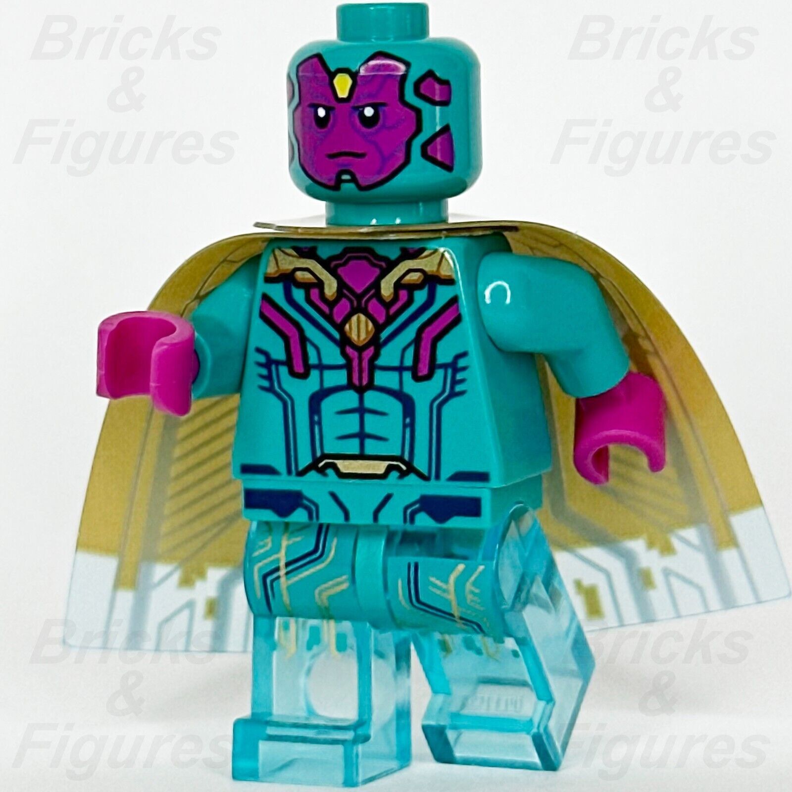 LEGO Super Heroes Vision Minifigure Avengers Marvel Dark Turquoise 76269 sh916 - Bricks & Figures