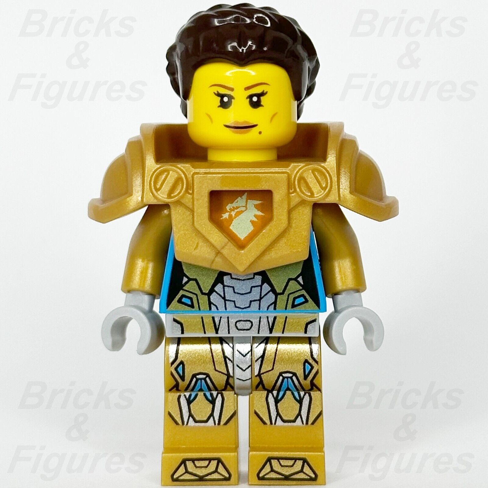LEGO Nexo Knights Queen Halbert Minifigure Pearl Gold Armour 70349 nexo066 - Bricks & Figures
