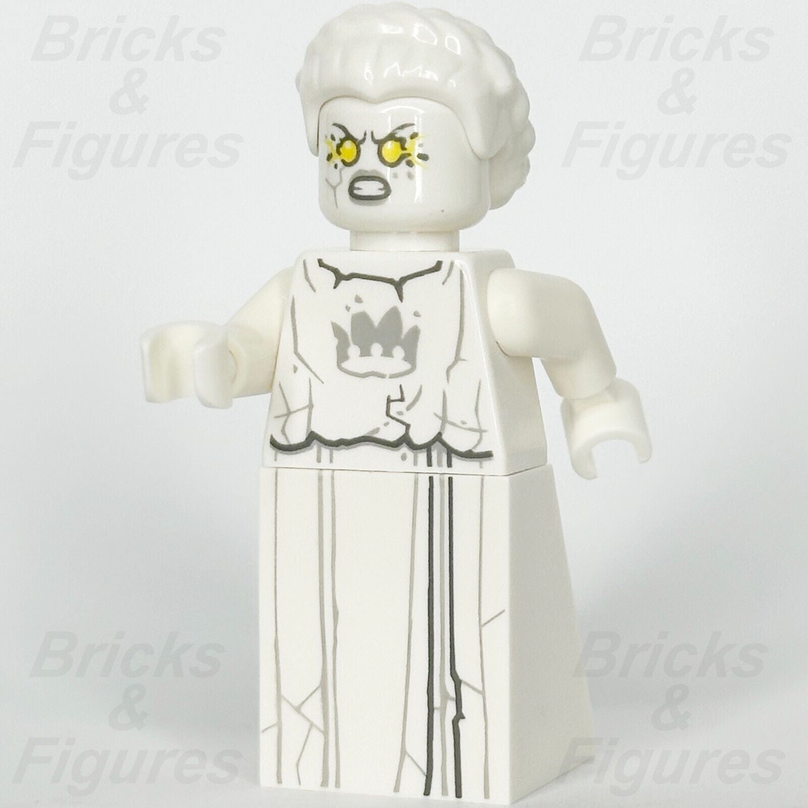LEGO Nexo Knights White Stone Statue Minifigure Yellow Eyes Crown 70357 nex121