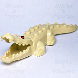 LEGO Hidden Side Alligator Crocodile Minifigure Animal Part Tan Red Eyes 70419 - Bricks & Figures