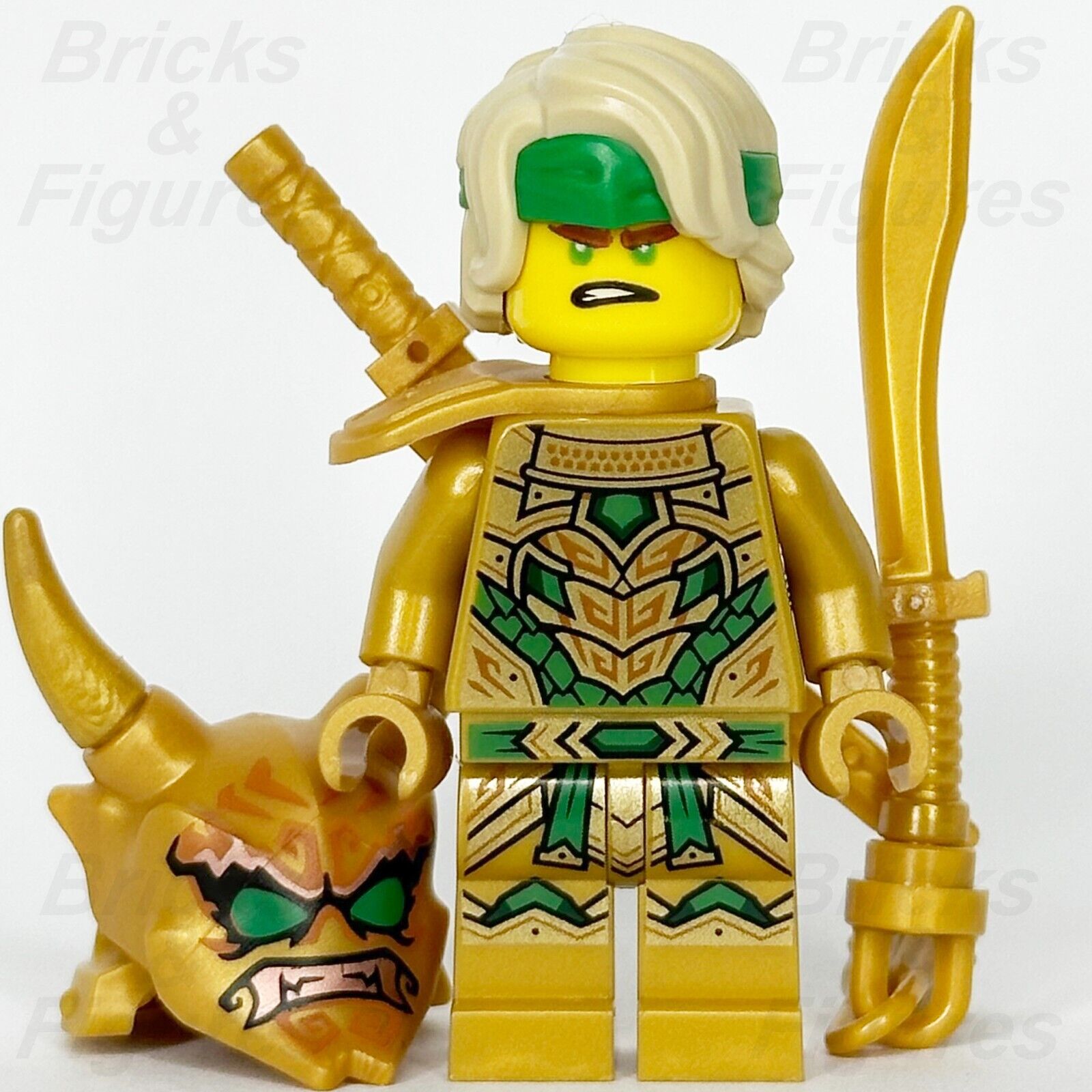 LEGO Ninjago Lloyd (Golden Oni) Minifigure Crystalized Ninja Mask 71774 njo774 - Bricks & Figures