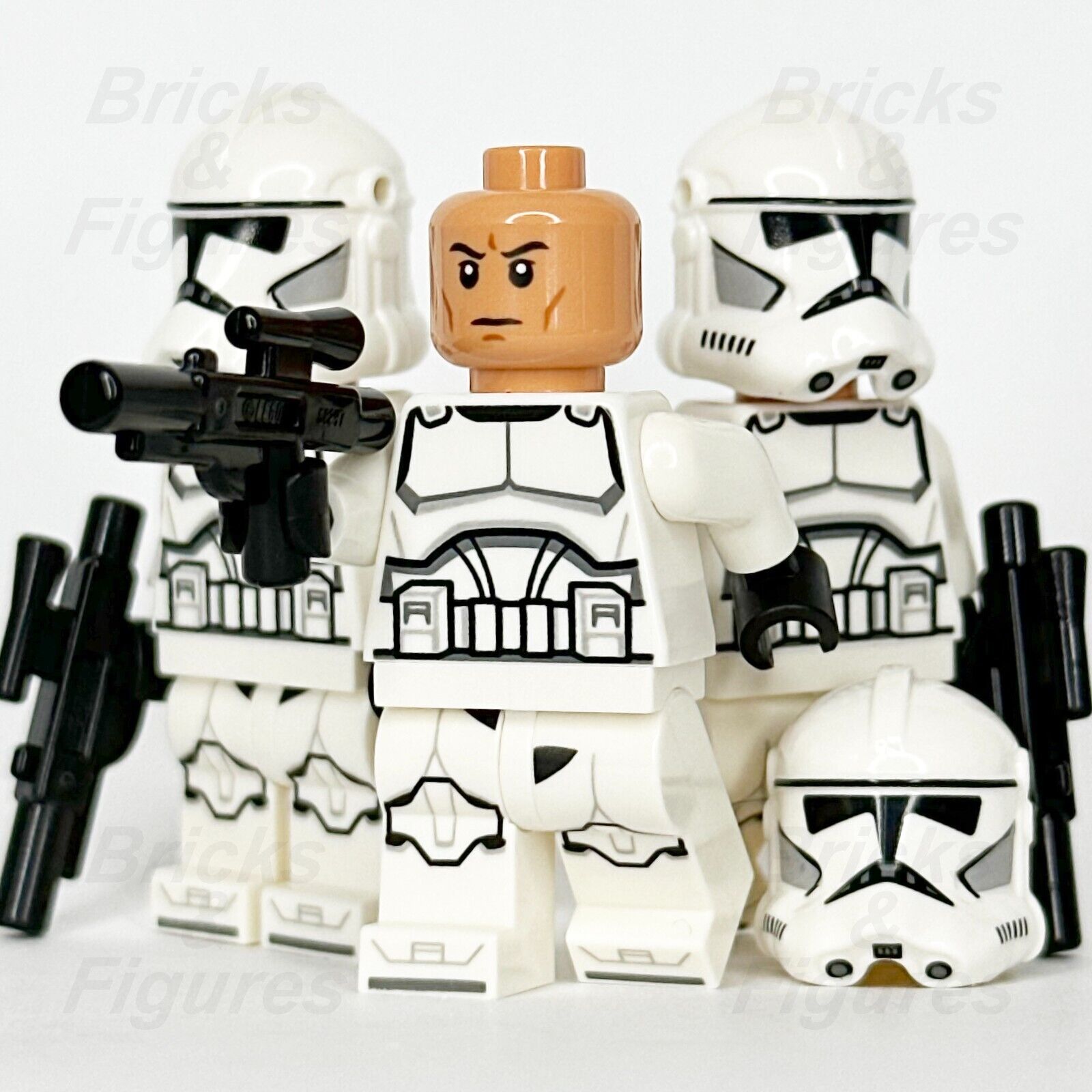 LEGO Star Wars Clone Trooper Minifigure Phase 2 The Clone Wars 75372 sw1319 x 3 Bricks Figures