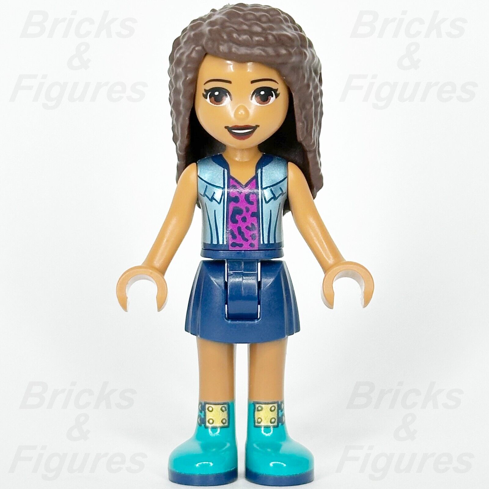 LEGO Friends Andrea Minifigure Dark Blue Skirt Jacket Over Top 41677 frnd456