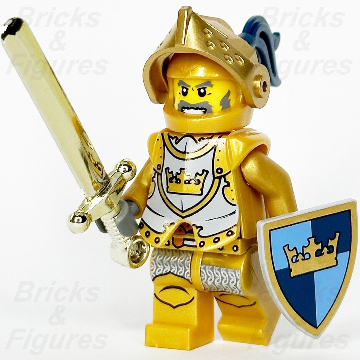 LEGO Castle Gold Knight Minifigure Fantasy Era Golden Minifig 7079 cas415 Crown 1