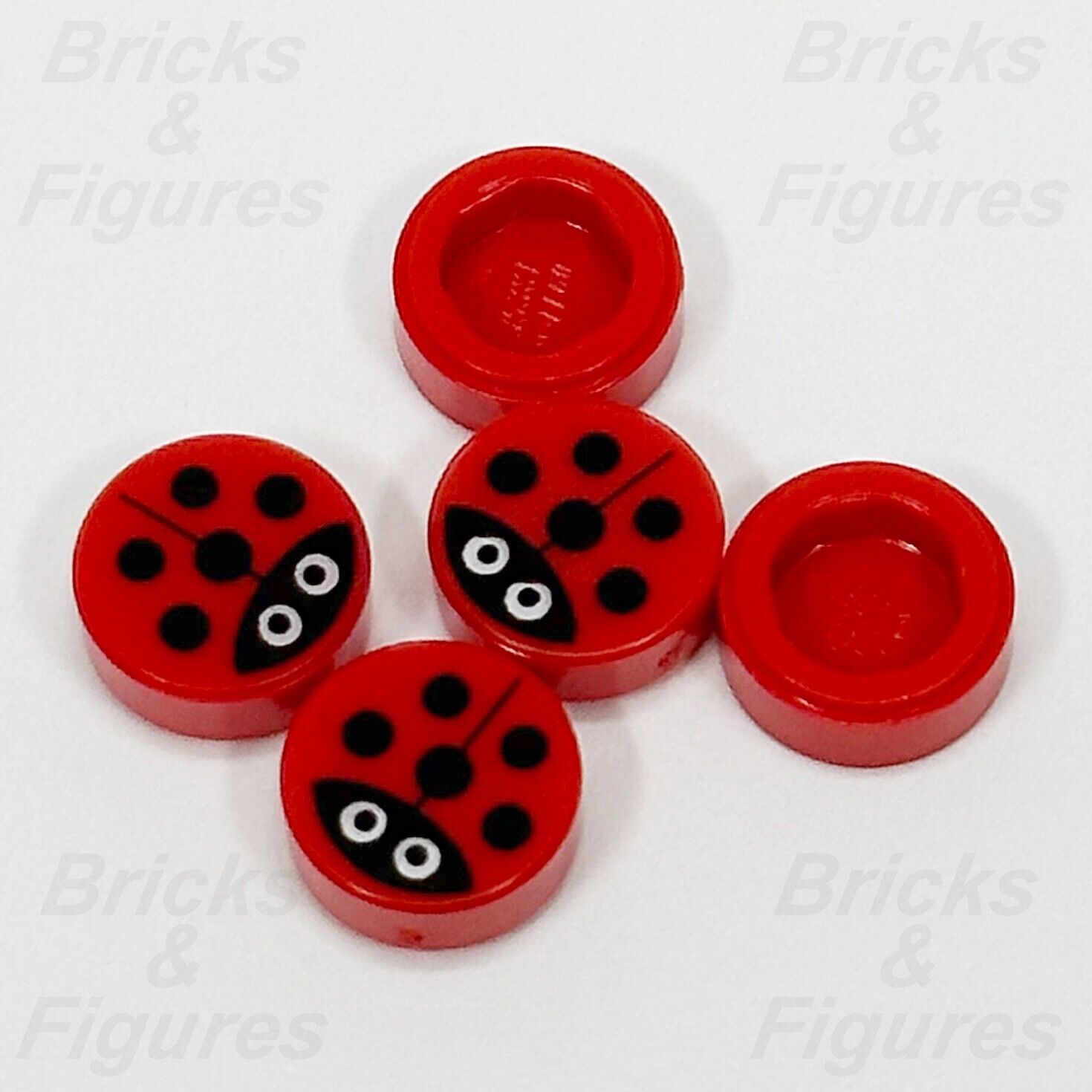 LEGO Ladybug Parts Round Tile 1 x 1 Red Black Spots Animal Bug 98138pb177 x 5