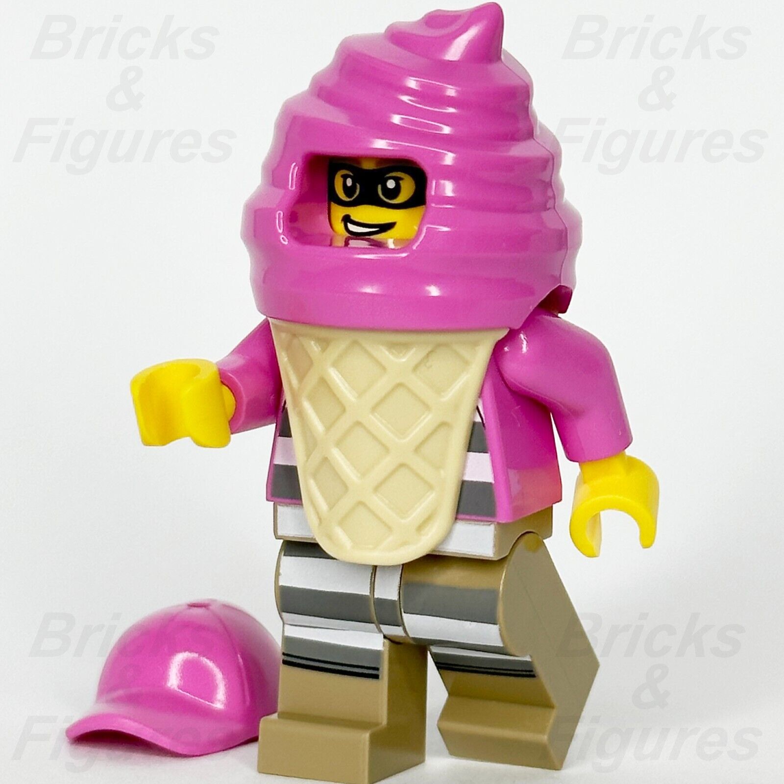 LEGO City Police Crook Cream Minifigure w/ Pink Ice Cream Outfit 60314 cty1385 1