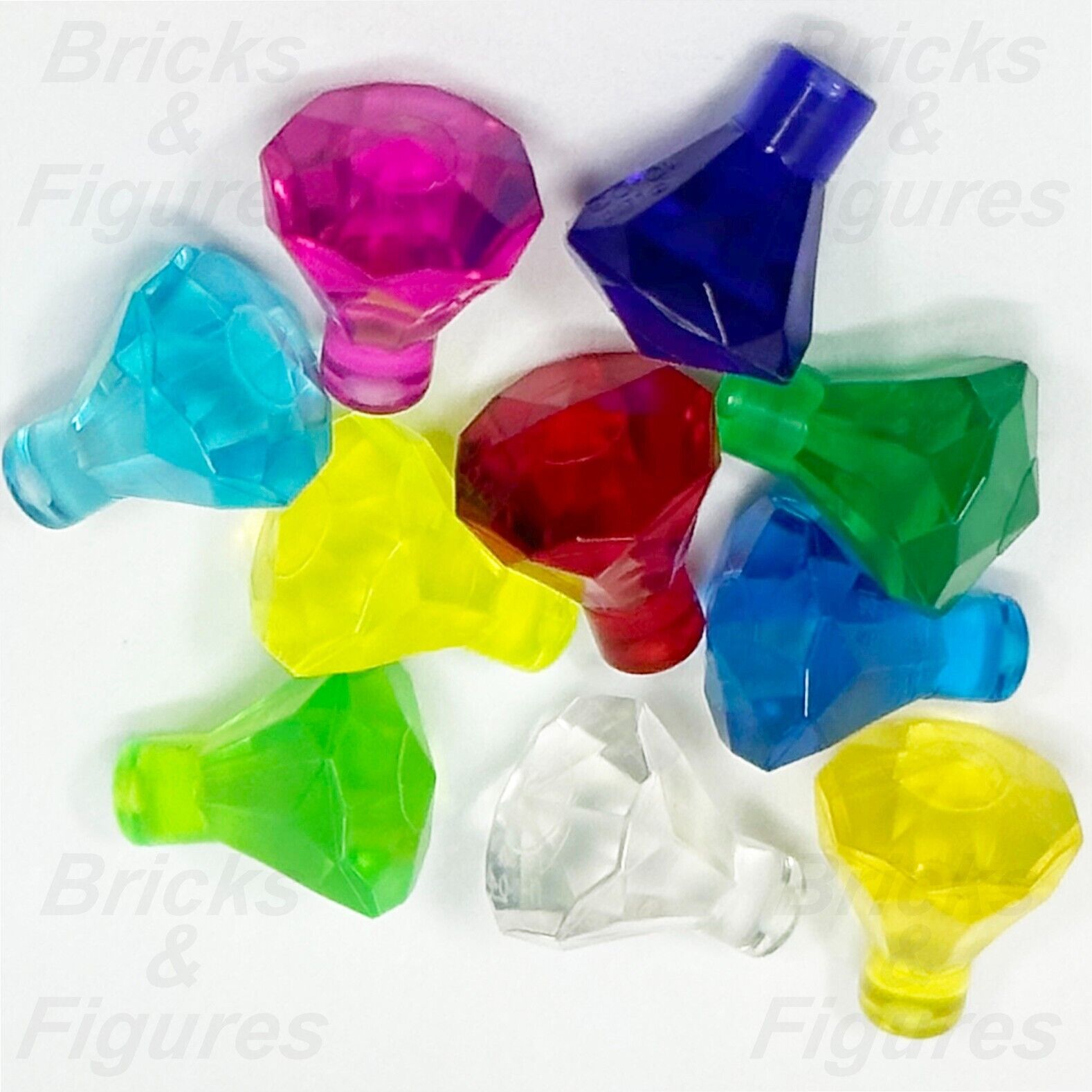 LEGO Rock 1 x 1 Jewel 24 Facet Parts Multicoloured Gemstones 30153 28556 x 10 2
