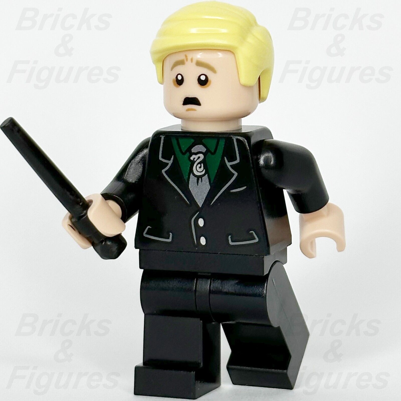 LEGO Harry Potter Draco Malfoy Minifigure Black Suit Slytherin Tie 76413 hp412
