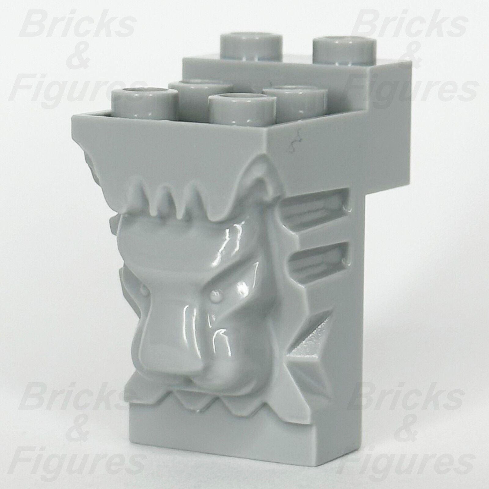 LEGO Castle Lion Head Part Brick Modified 2 x 3 x 3 Light bluish Grey 30274