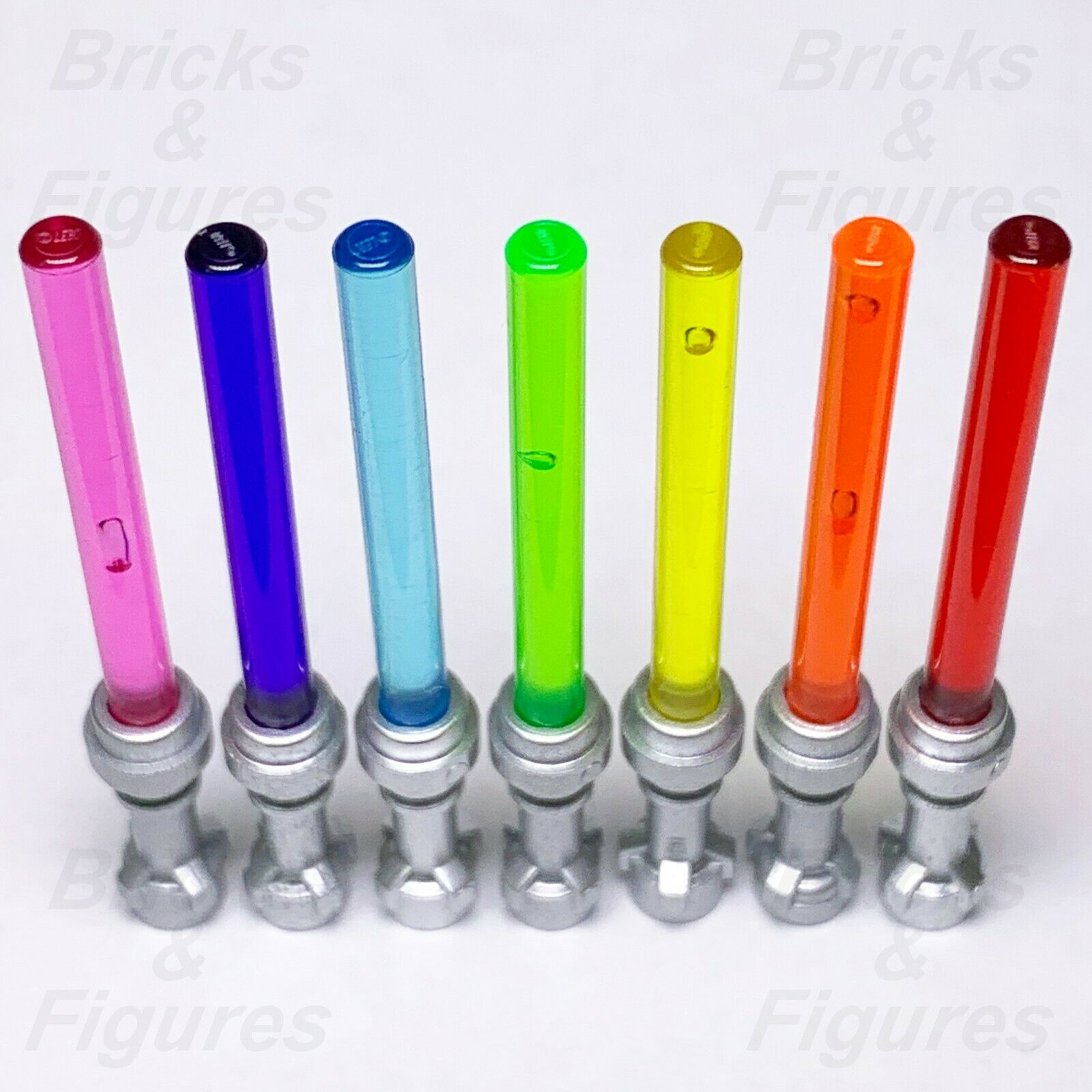 7 x Star Wars LEGO Lightsabers Pink Purple Blue Green Yellow Orange Red Genuine - Bricks & Figures