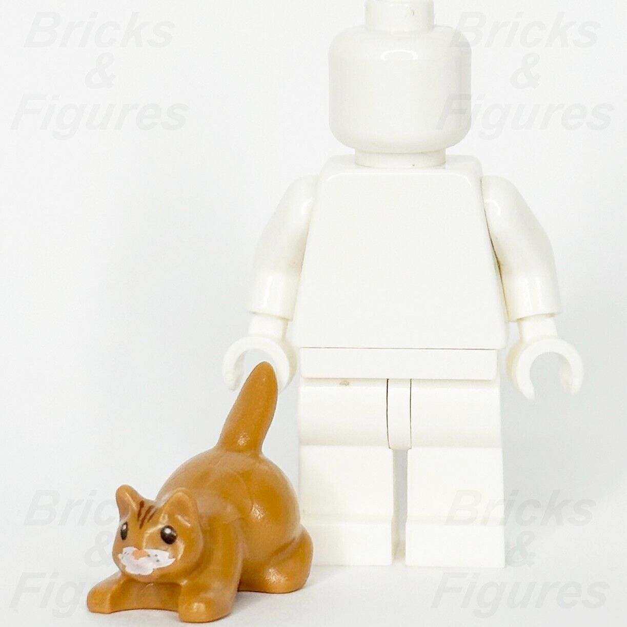 LEGO Orange Cat Animal Minifigure Part Crouching Kitten Dark Stripes 6251pb03