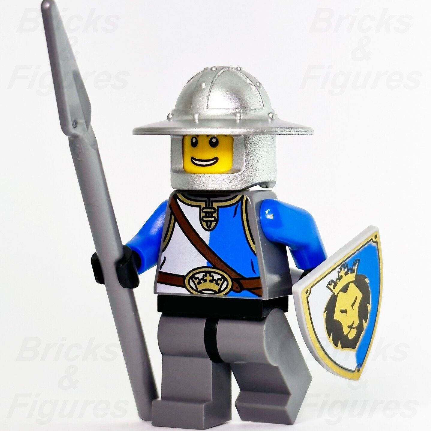 Castle LEGO King's Knight Blue Minifigure Spear & Lion Shield 70402 cas526 New - Bricks & Figures