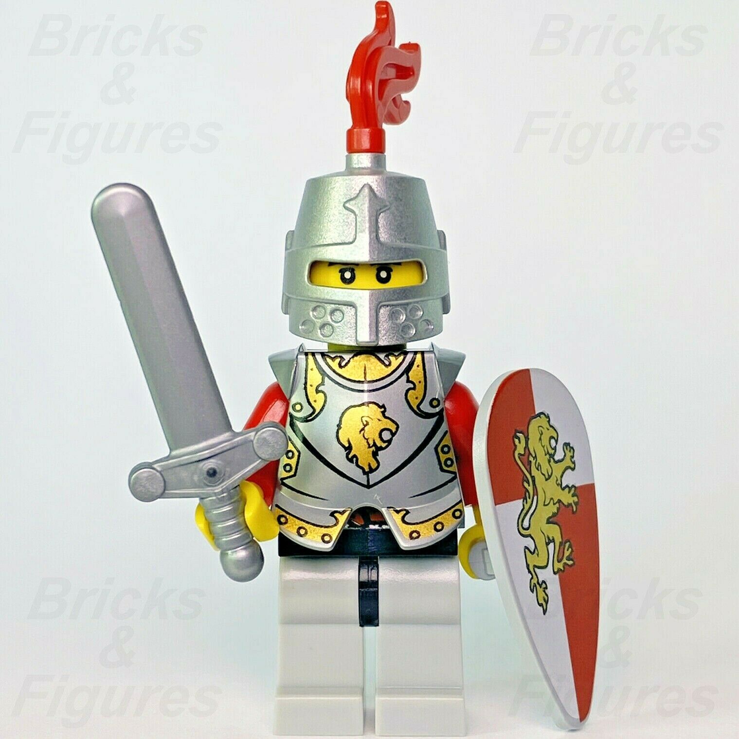 Castle LEGO Lion Knight with Sword & Shield Kingdoms Minifigure 853373 cas514 - Bricks & Figures