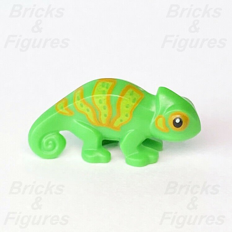 Collectible Minifigures LEGO Chameleon Green Orange Stripes Animal Part 71025 - Bricks & Figures