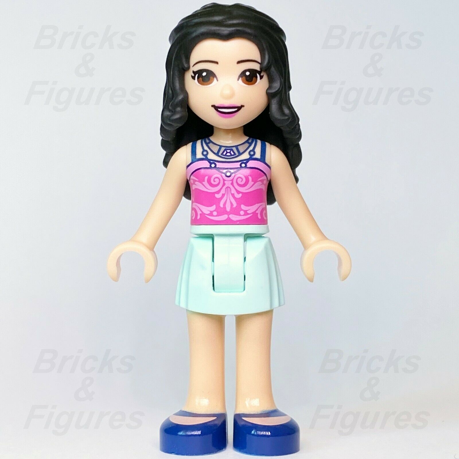 Friends LEGO Emma Creative Artist Aqua Skirt Pink Top Minifigure 41379 41409 - Bricks & Figures