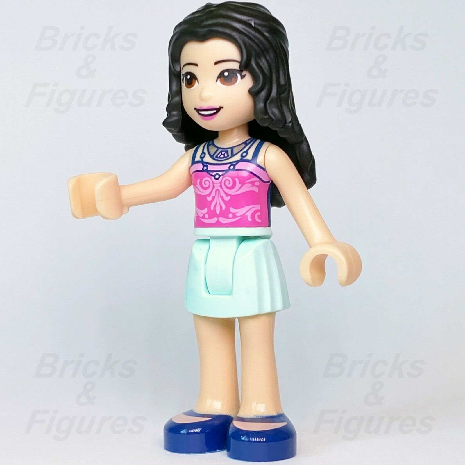 Friends LEGO Emma Creative Artist Aqua Skirt Pink Top Minifigure 41379 41409 - Bricks & Figures