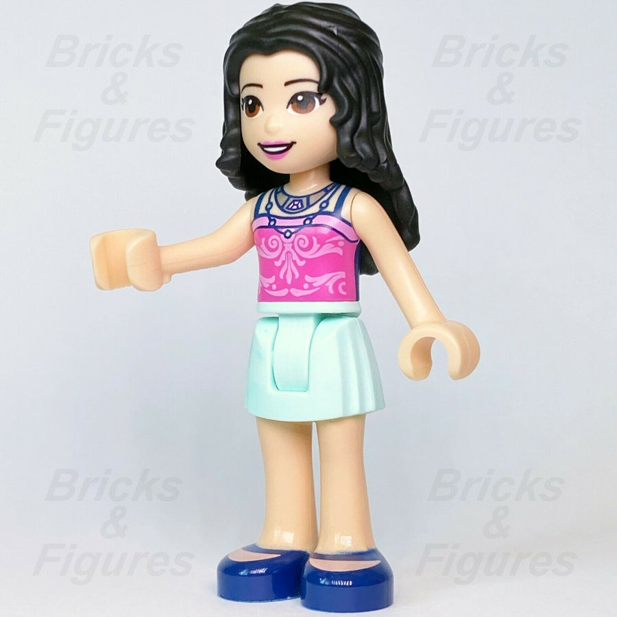 Friends LEGO Emma Creative Artist Aqua Skirt Pink Top Minifigure 41379 41409 - Bricks & Figures
