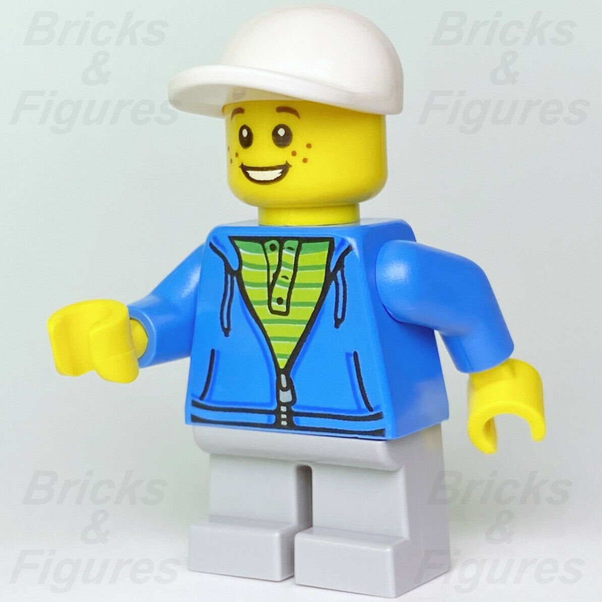 Ideas LEGO Young Boy with White Cap & Blue Hoodie Minifigure 21310 idea033 - Bricks & Figures
