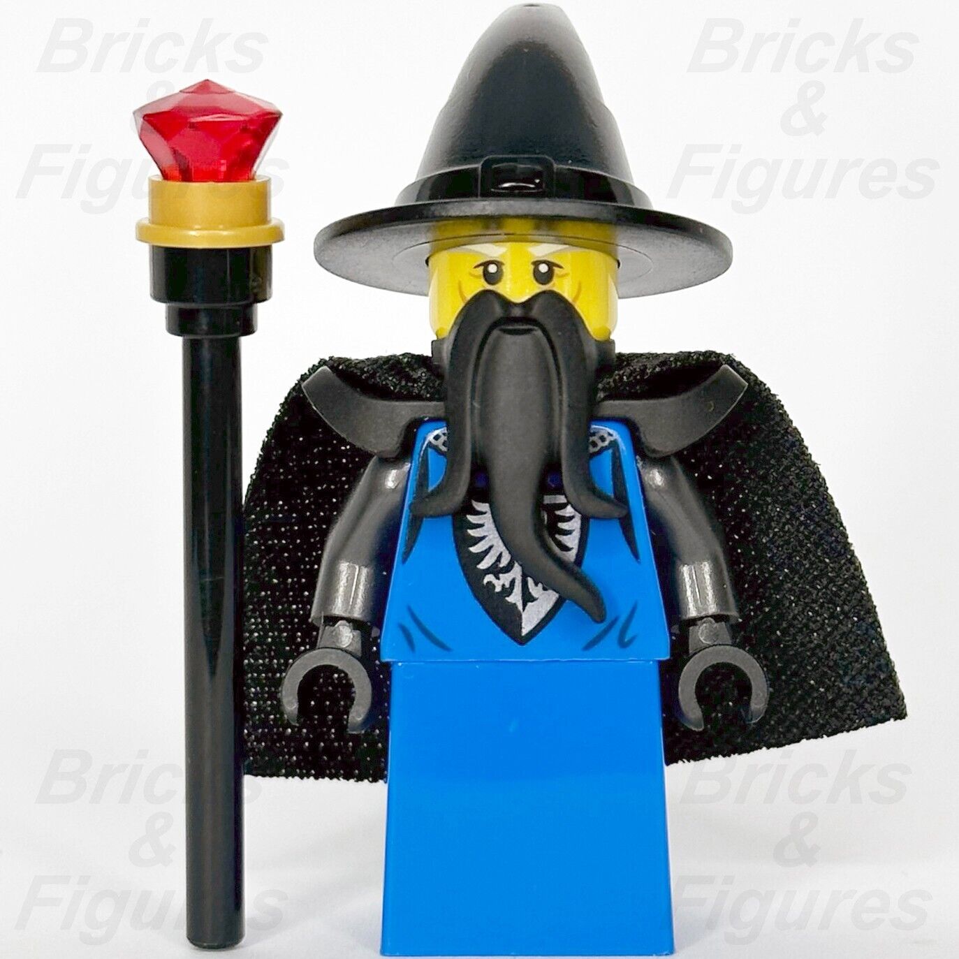 LEGO Black Falcon Wizard Castle Minifigure with Staff & Cape Genuine LEGO - Bricks & Figures