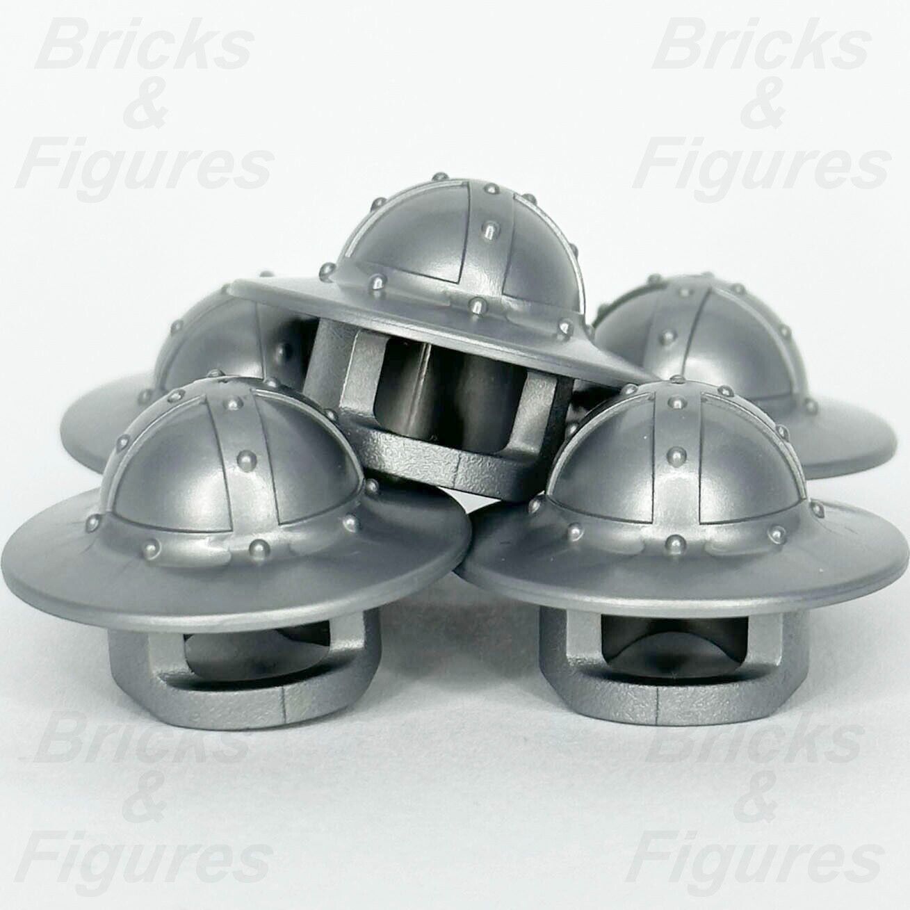 LEGO Castle Knight Chin Guard & Broad Brim Helmet Minifigure Part 30273 x 5 - Bricks & Figures