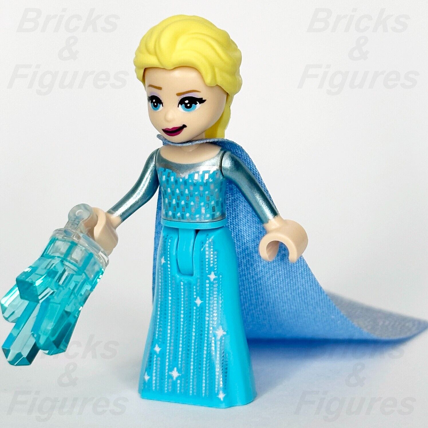 LEGO Frozen Elsa Minifigure with Long Glitter Cape Disney Princess 43197 dp136 - Bricks & Figures