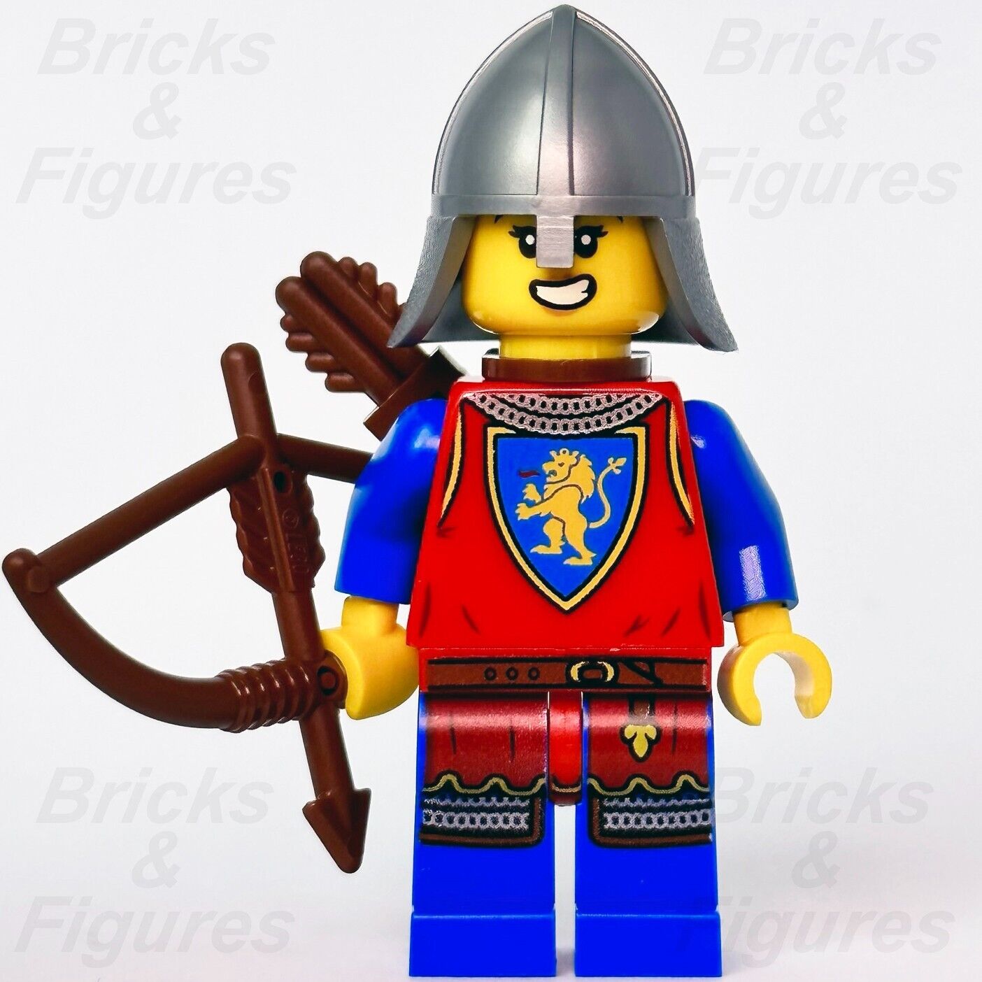 LEGO Lion Knight Archer Female Castle Minifigure Lion Knights Bow 10305 cas565 - Bricks & Figures