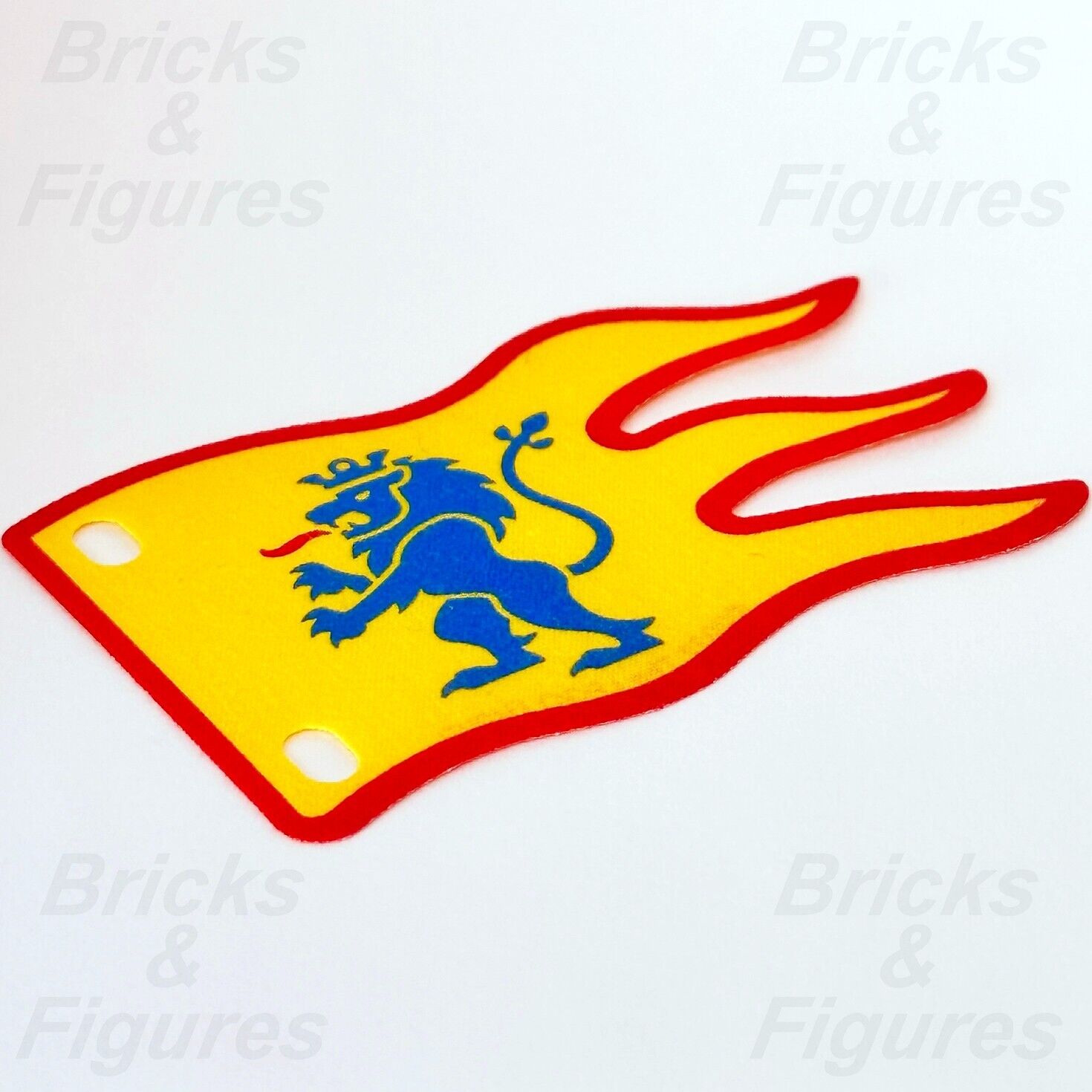 LEGO Lion Knights Flag Castle Part 8 x 5 Blue Lion Yellow Cloth 10305 100728 - Bricks & Figures