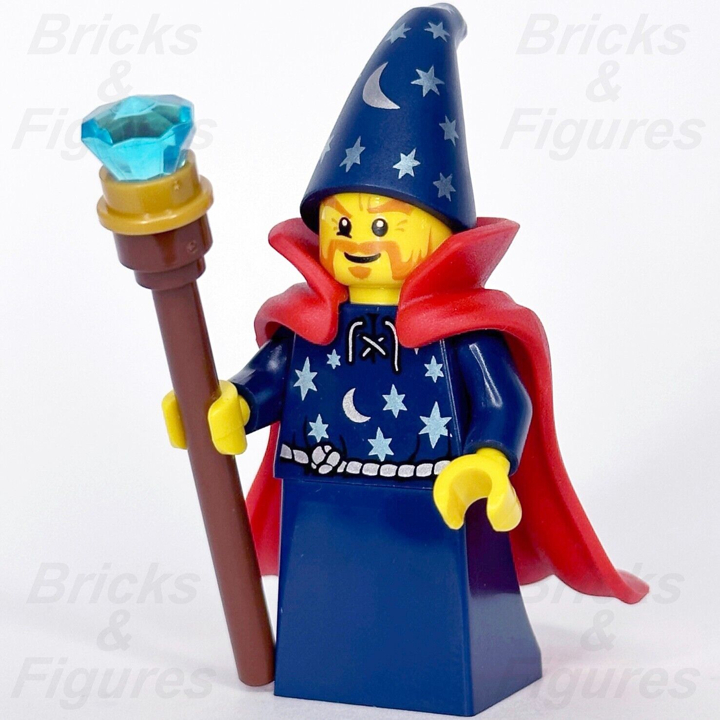 LEGO Magic Wizard Castle Minifigure with Staff & Red Cape Genuine LEGO - Bricks & Figures