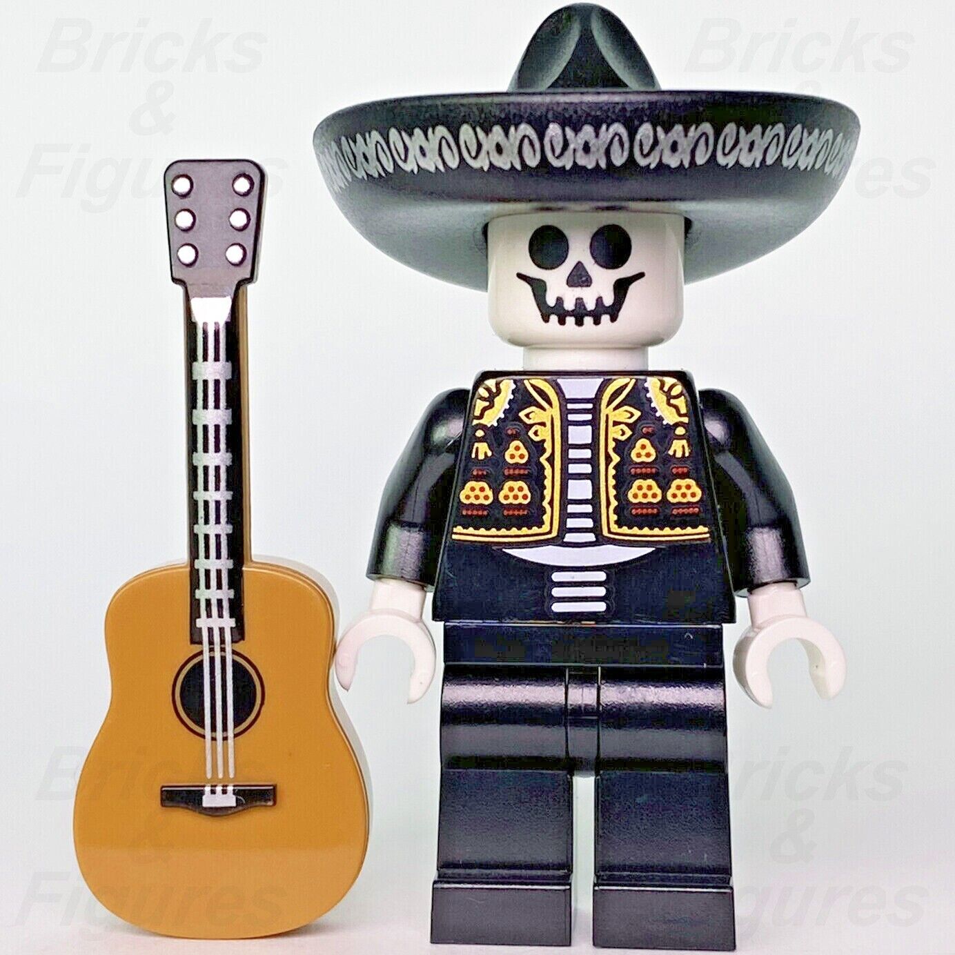 LEGO Mariachi Skeleton with Acoustic Guitar Build-A-Minifigure (BAM) 2022 New - Bricks & Figures