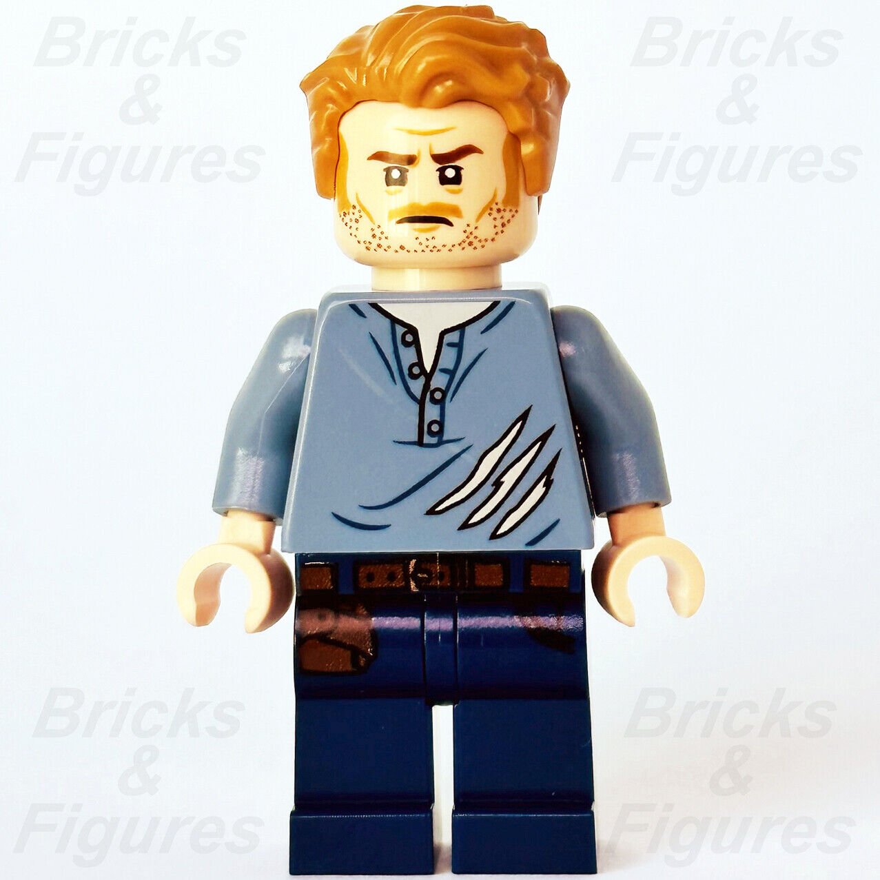 LEGO Owen Grady Ripped Shirt Claw Marks Jurassic World Minifigure 75929 jw020 - Bricks & Figures