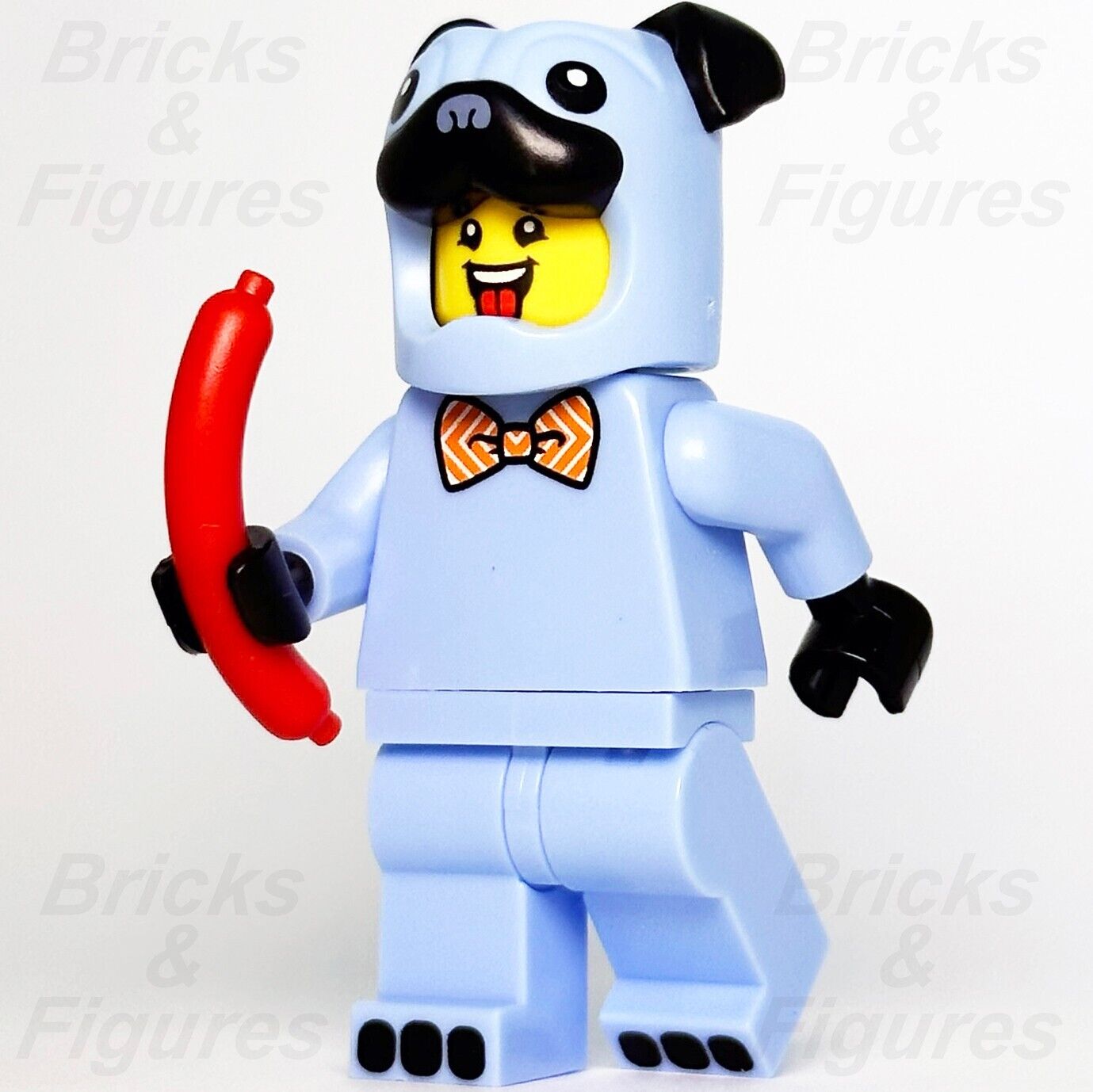 LEGO Pug Costume Guy Build-A-Minifigure with Hot Dog Part BAM 2021 hol245 Blue - Bricks & Figures