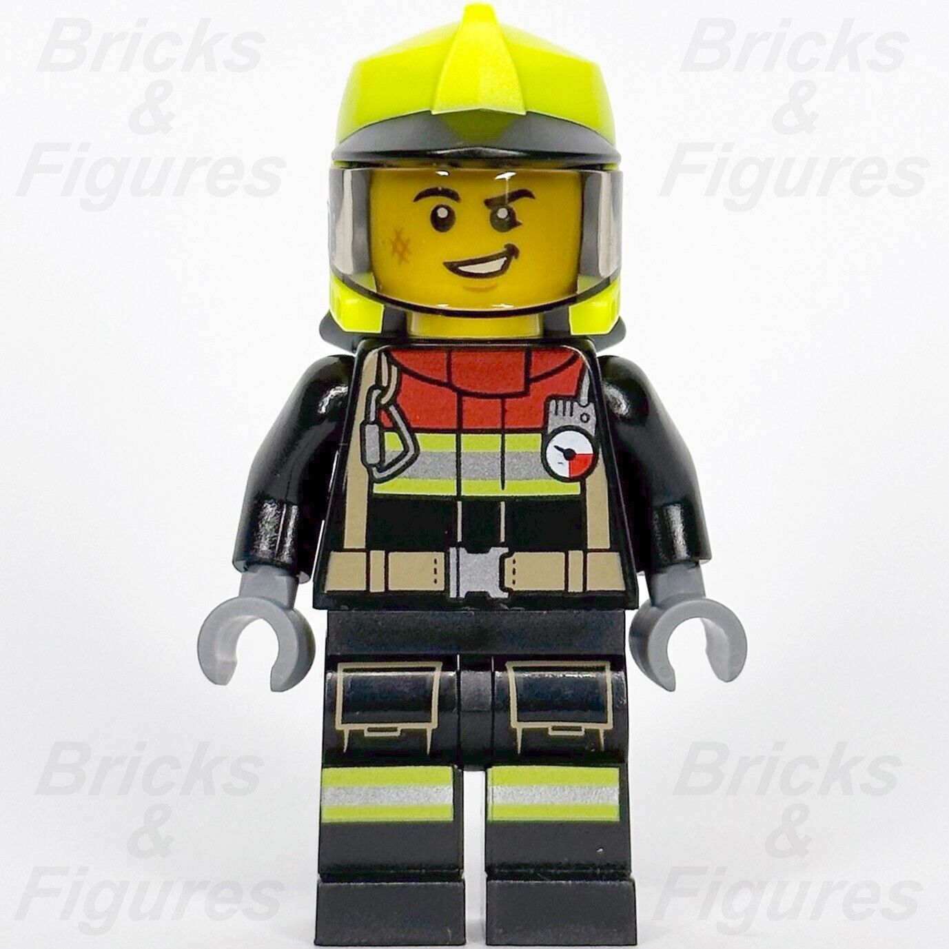 LEGO Town City Fire Fireman Firefighter Minifigure Male 60320 cty1370 Minifig - Bricks & Figures
