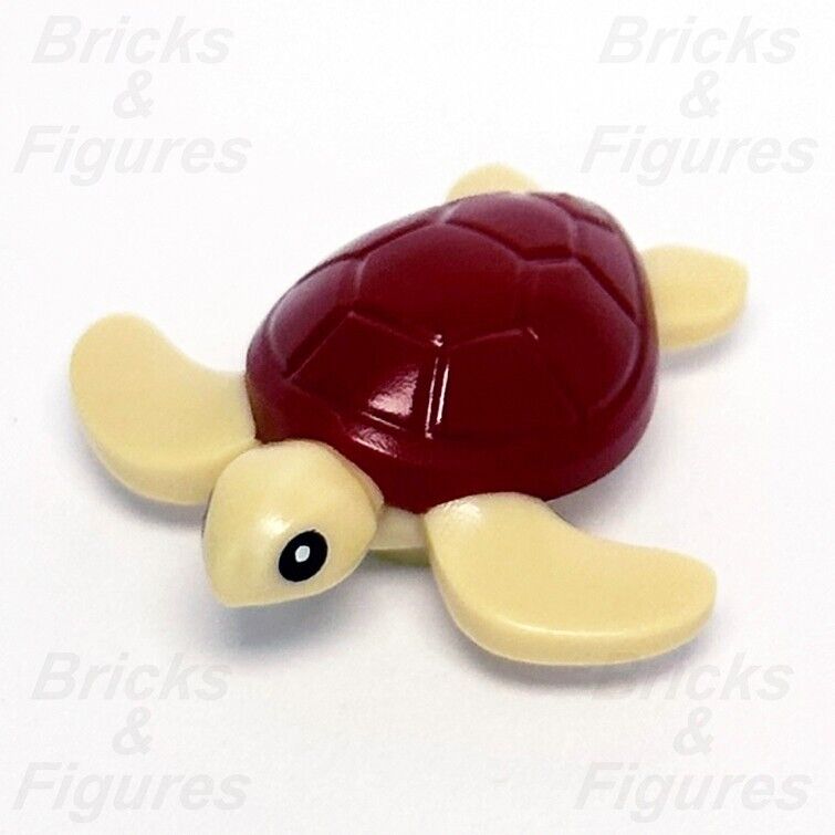 LEGO Town City Sea Turtle Tan with Dark Red Shell Animal Part Recreation 60328 - Bricks & Figures