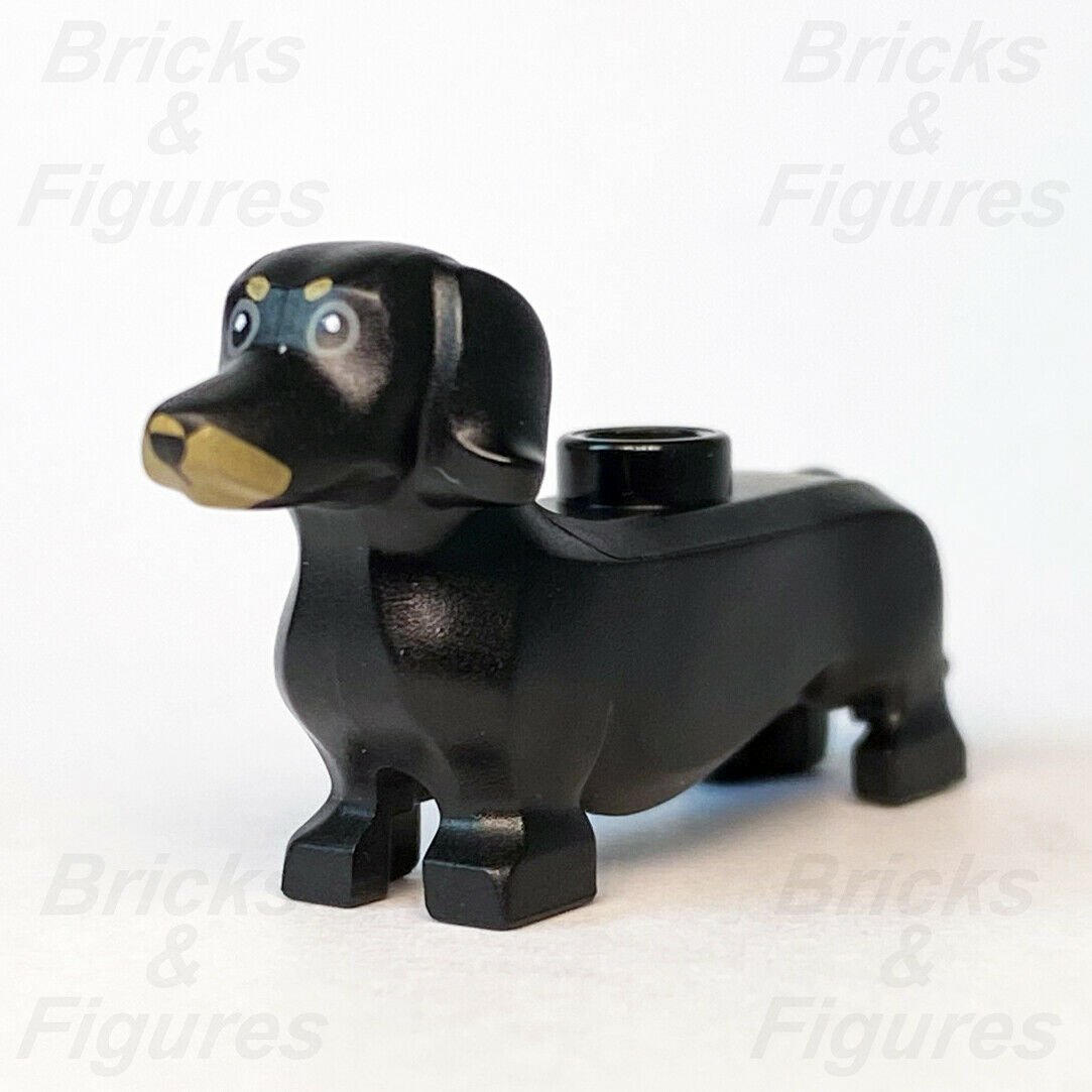 New City Town LEGO Black Dachshund Sausage Dog Animal Build-A-Minifigure BAM - Bricks & Figures