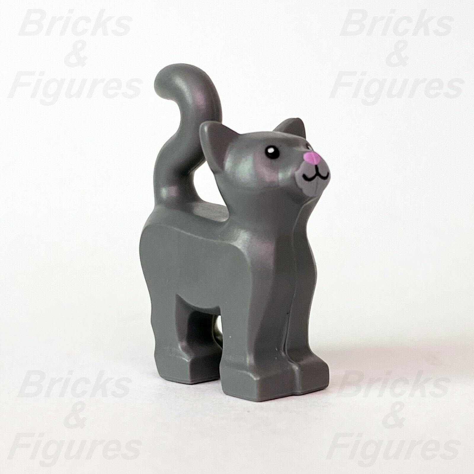 New City Town LEGO Dark Grey Cat with Pink Nose Animal Build-A-Minifigure BAM - Bricks & Figures