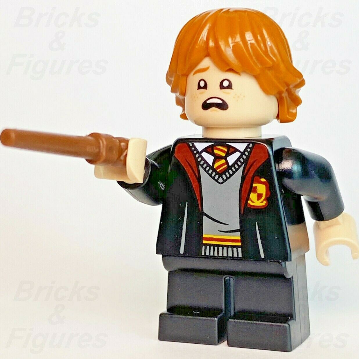 New Harry Potter LEGO Ron Weasley Gryffindor Robe Wizard Minifigure 76387 hp283 - Bricks & Figures