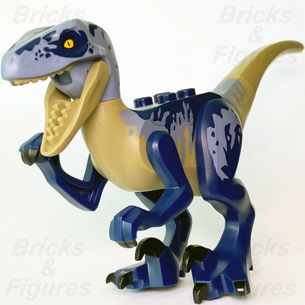 New Jurassic World LEGO Raptor Dark Blue Sand Blue Markings Dinosaur 75942