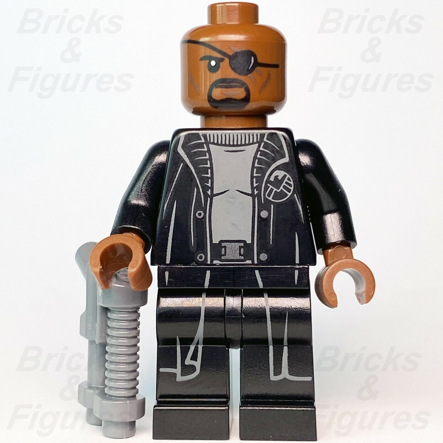 New Marvel Super Heroes LEGO Nick Fury Avengers Minifigure 76153 76184 sh585b - Bricks & Figures