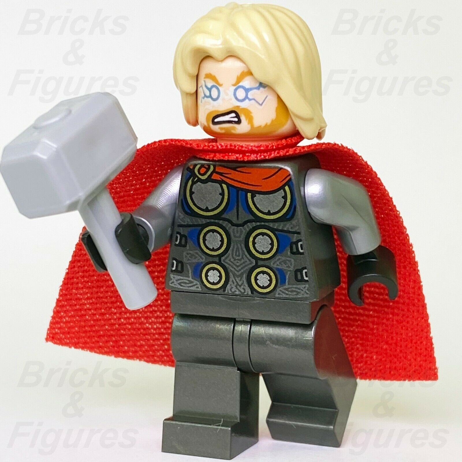 New Marvel Super Heroes LEGO Thor with Red Cape Avengers Minifigure 76153 76142 - Bricks & Figures