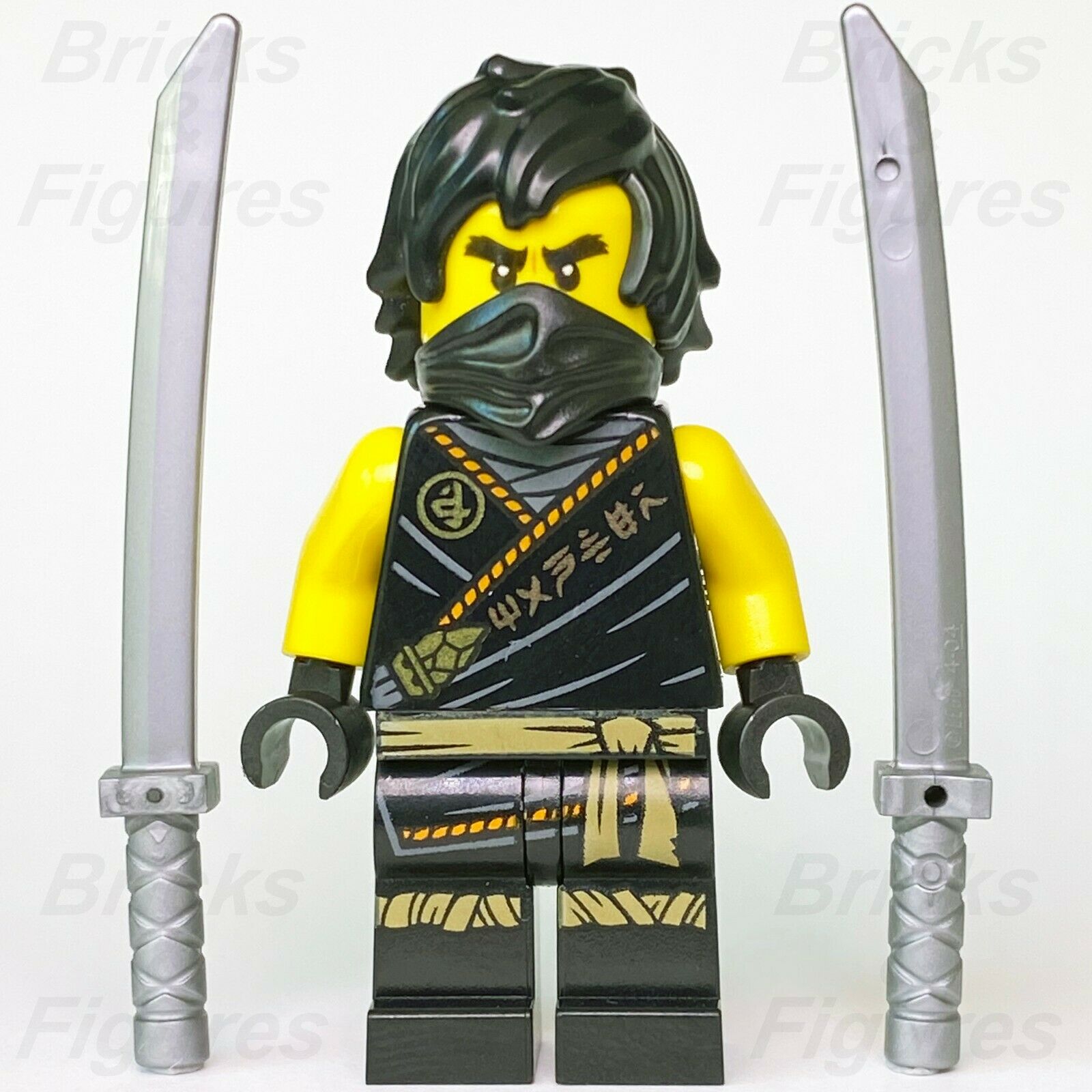 New Ninjago LEGO Cole Legacy Rebooted Black Ninja Minifigure with Swords 71669 - Bricks & Figures