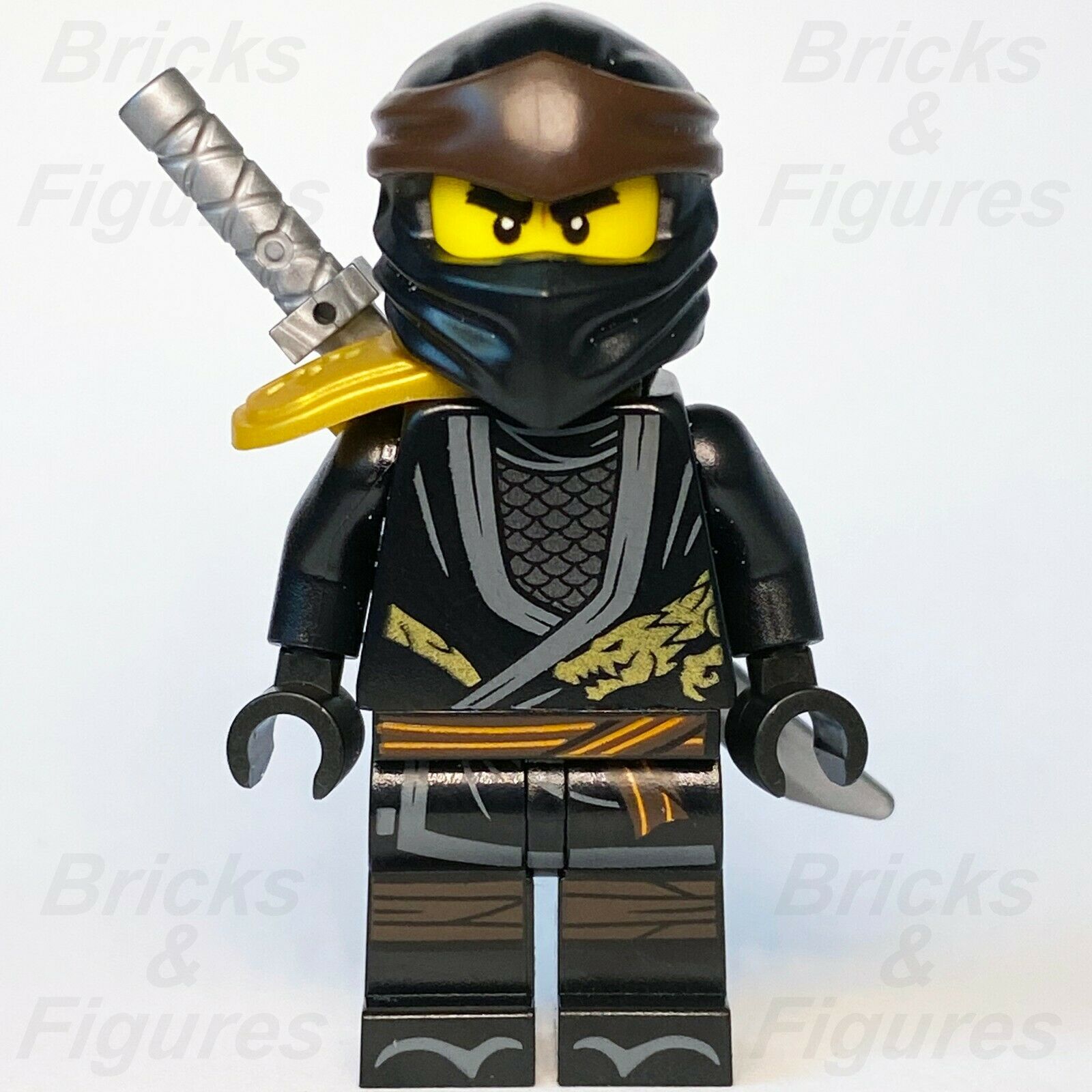 New Ninjago LEGO Cole with Sword Scabbard Legacy Black Ninja Minifigure 71705 - Bricks & Figures
