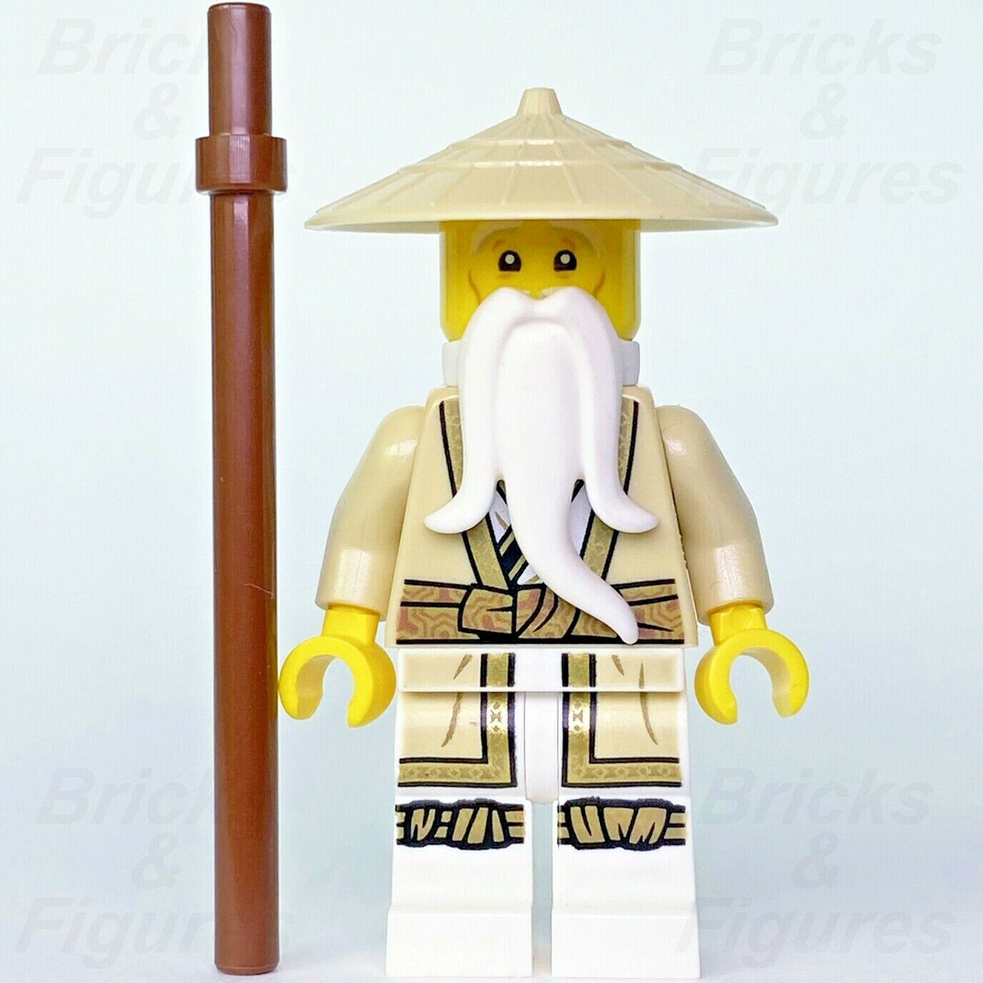 New Ninjago LEGO Master Sensei Wu with Staff Ninja Core Minifigure 71767 njo741 - Bricks & Figures
