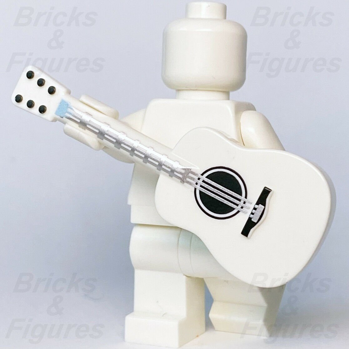 New Ninjago LEGO White Acoustic Guitar with Silver Strings Part 71735 21317 - Bricks & Figures