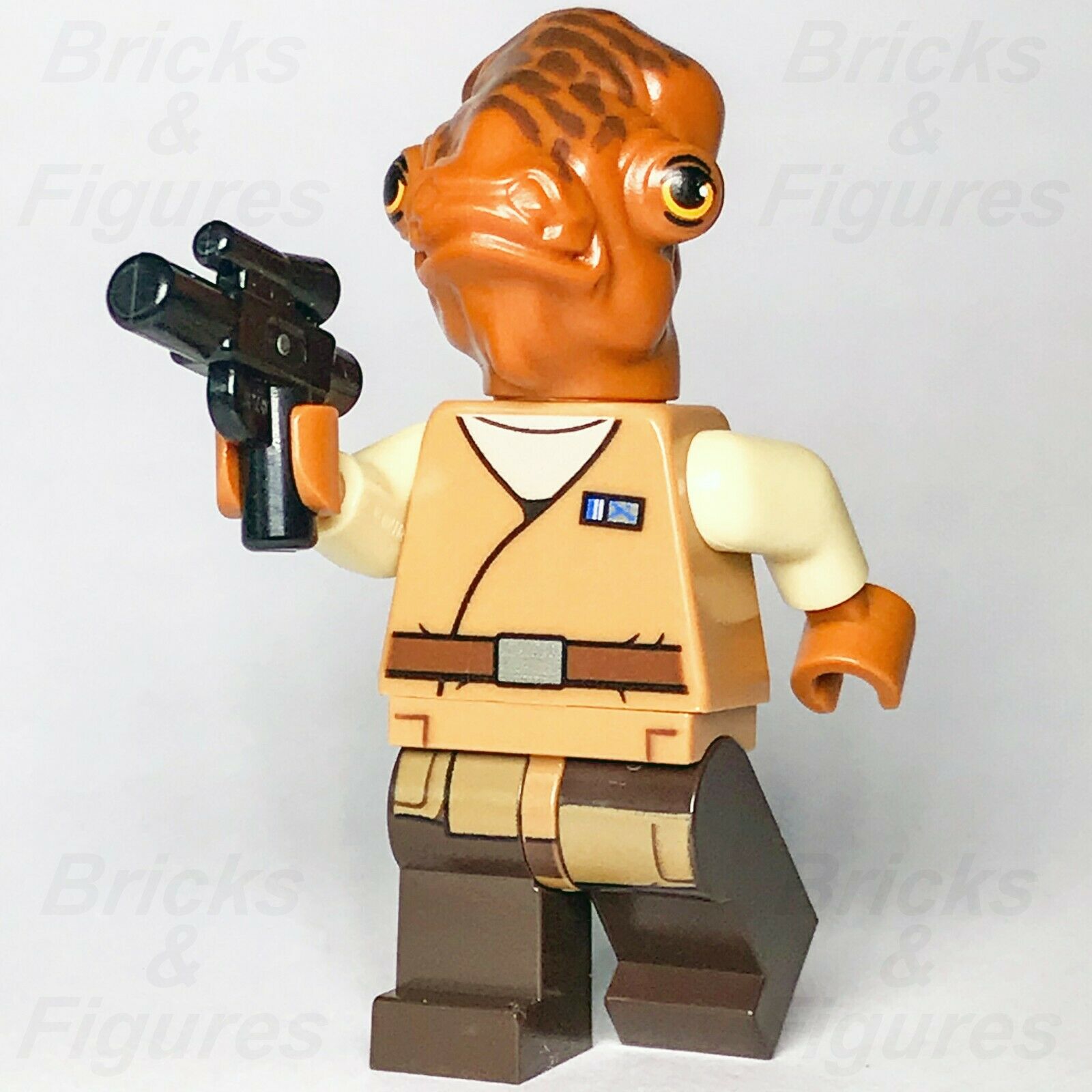 New Star Wars LEGO Admiral Ackbar Mon Calamari Resistance Minifigure 75140 - Bricks & Figures