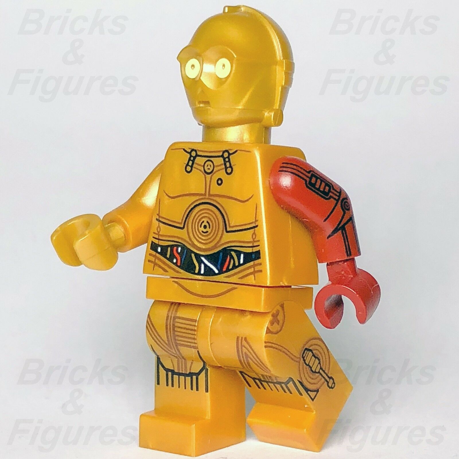 New Star Wars LEGO C-3PO Protocol Droid Dark Red Arm Minifigure 5002948 - Bricks & Figures
