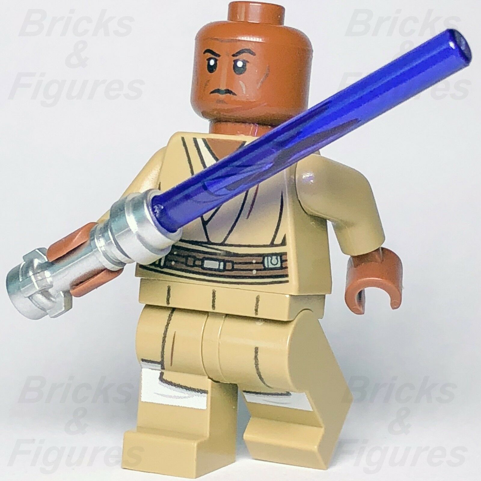 New Star Wars LEGO Mace Windu Jedi Master Clone Wars General Minifig 75199 - Bricks & Figures